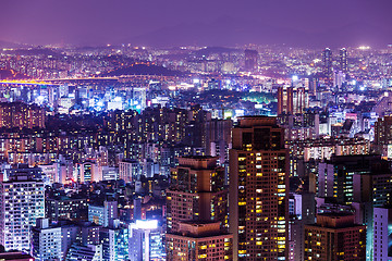 Image showing Seoul city skyline at night