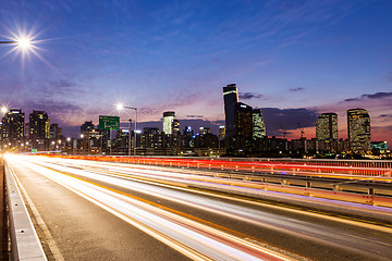 Image showing Busy traffic in modern city