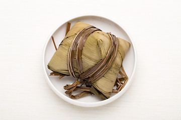 Image showing Rice dumpling on the bowl