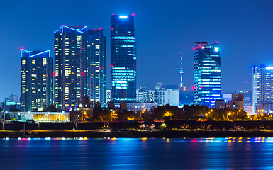 Image showing Building in Seoul city at night