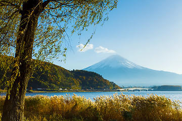 Image showing Mt. Fuji and lake