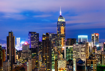 Image showing Urban city in Hong Kong at night