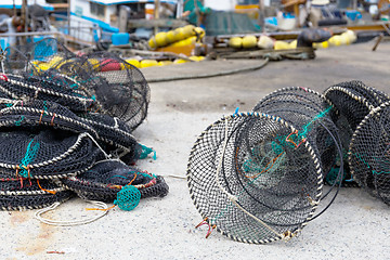 Image showing Empty seafood net traps