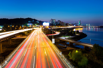 Image showing Cityscape in Seoul at night