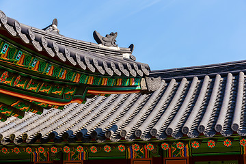 Image showing Traditional korean architecture roof eaves