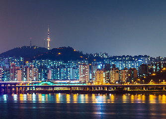 Image showing Seoul city skyline at night