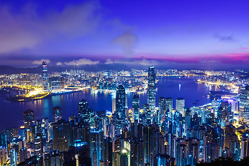 Image showing Hong Kong skyline from the peak