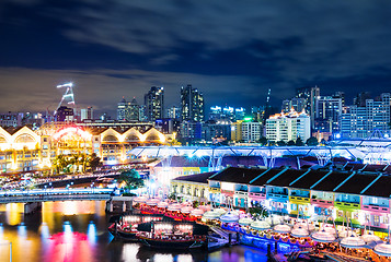 Image showing Singapore skyline at night