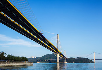 Image showing Suspension bridge in Hong Kong