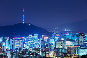 Image showing Seoul cityscape at night