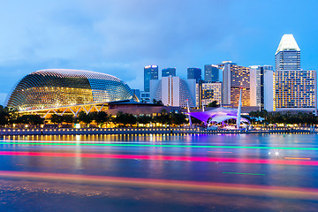 Image showing Singapore skyline at night