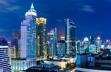 Image showing Bangkok skyline at night