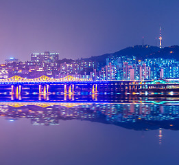 Image showing Seoul city at night in South Korea