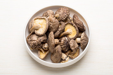 Image showing Dried mushroom on the bowl