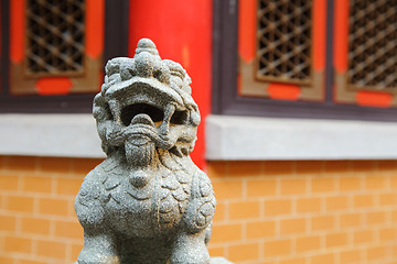 Image showing Chinese lion statue decoration