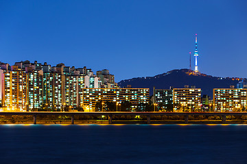 Image showing Seoul city at night