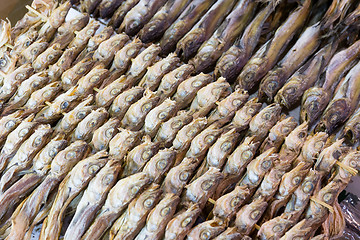 Image showing Dry salty fish for sell in Korean market