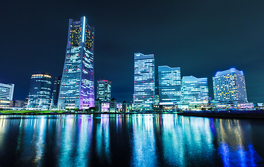 Image showing Yokohama city skyline at night