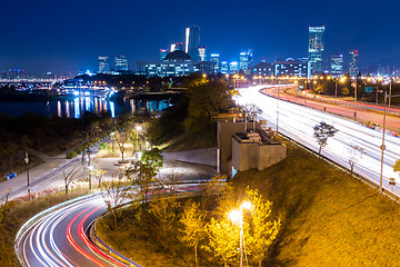 Image showing Urban city and busy traffic