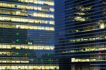 Image showing Modern office building at night