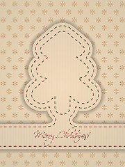 Image showing Retro christmas card design with stitches