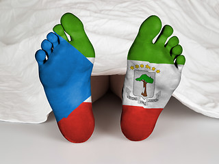 Image showing Feet with flag