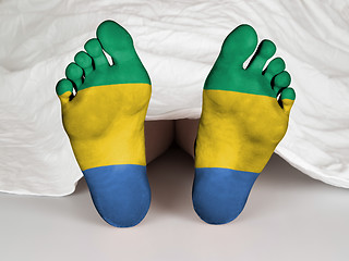 Image showing Feet with flag