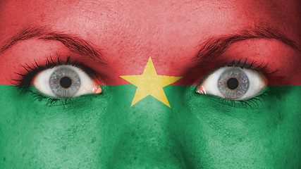 Image showing Close up of eyes with flag