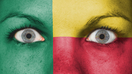 Image showing Close up of eyes with flag