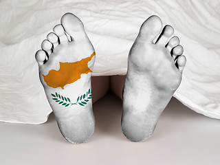 Image showing Feet with flag