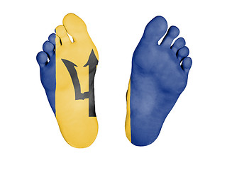 Image showing Feet with flag