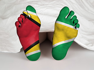 Image showing Feet with flag