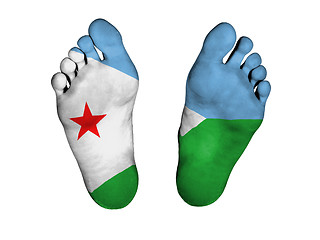 Image showing Feet with flag