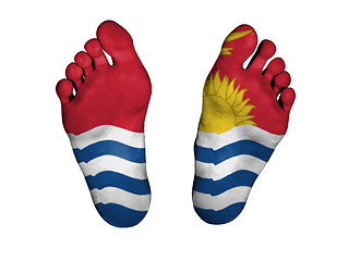 Image showing Feet with flag