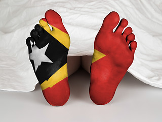 Image showing Feet with flag