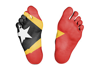 Image showing Feet with flag