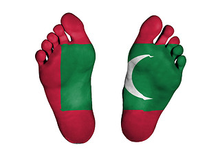 Image showing Feet with flag