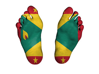 Image showing Feet with flag