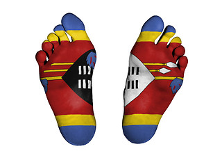 Image showing Feet with flag