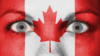 Image showing Close up of eyes with flag