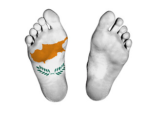 Image showing Feet with flag