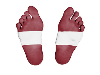 Image showing Feet with flag