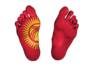 Image showing Feet with flag