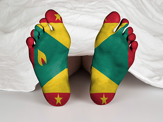 Image showing Feet with flag