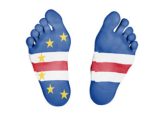 Image showing Feet with flag