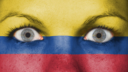 Image showing Close up of eyes with flag