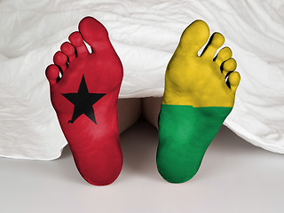 Image showing Feet with flag