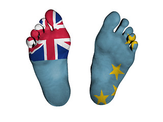 Image showing Feet with flag