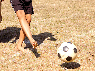 Image showing Kicking the ball