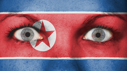 Image showing Close up of eyes with flag